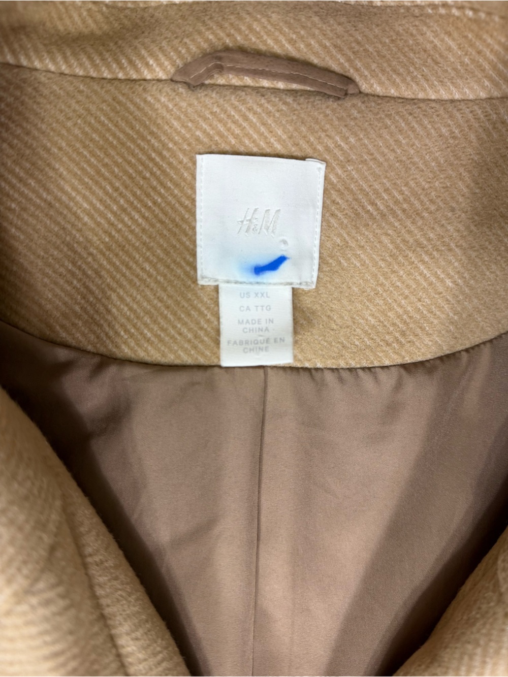 H&M Double-Breasted Camel Wool Coat - Picture 8 of 13